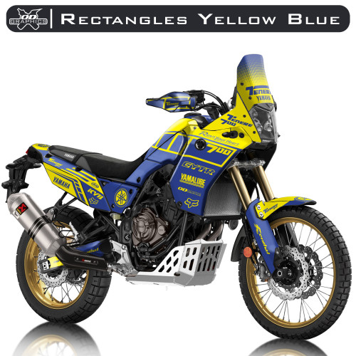 Yamaha Tenere 700 2019-2022 Rectangles Yellow Blue