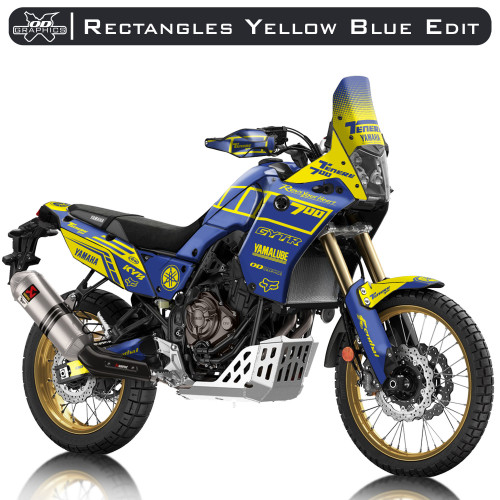 Yamaha Tenere 700 2019-2022 Rectangles Yellow Blue Edit