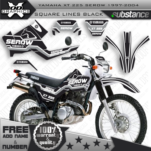 Yamaha XT225 Serow 1997-2004 Square Lines Black